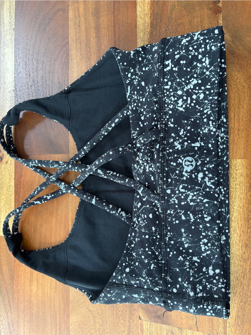 Lululemon Splatter Print Strappy Sports Bra - Size 4